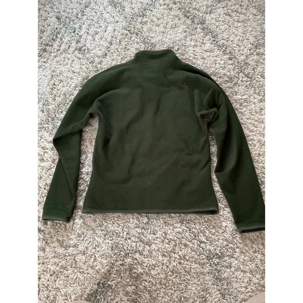 Roffe‎ Polartec Mens Quarter Zip Fleece Pullover Forest Green Jacket Large